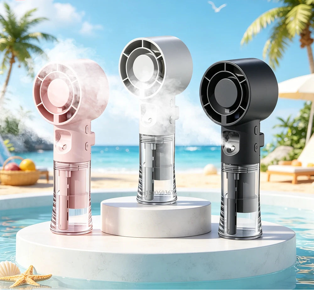 Portable Misting Fan – 4-Speed Personal Cooling Device with USB-C
