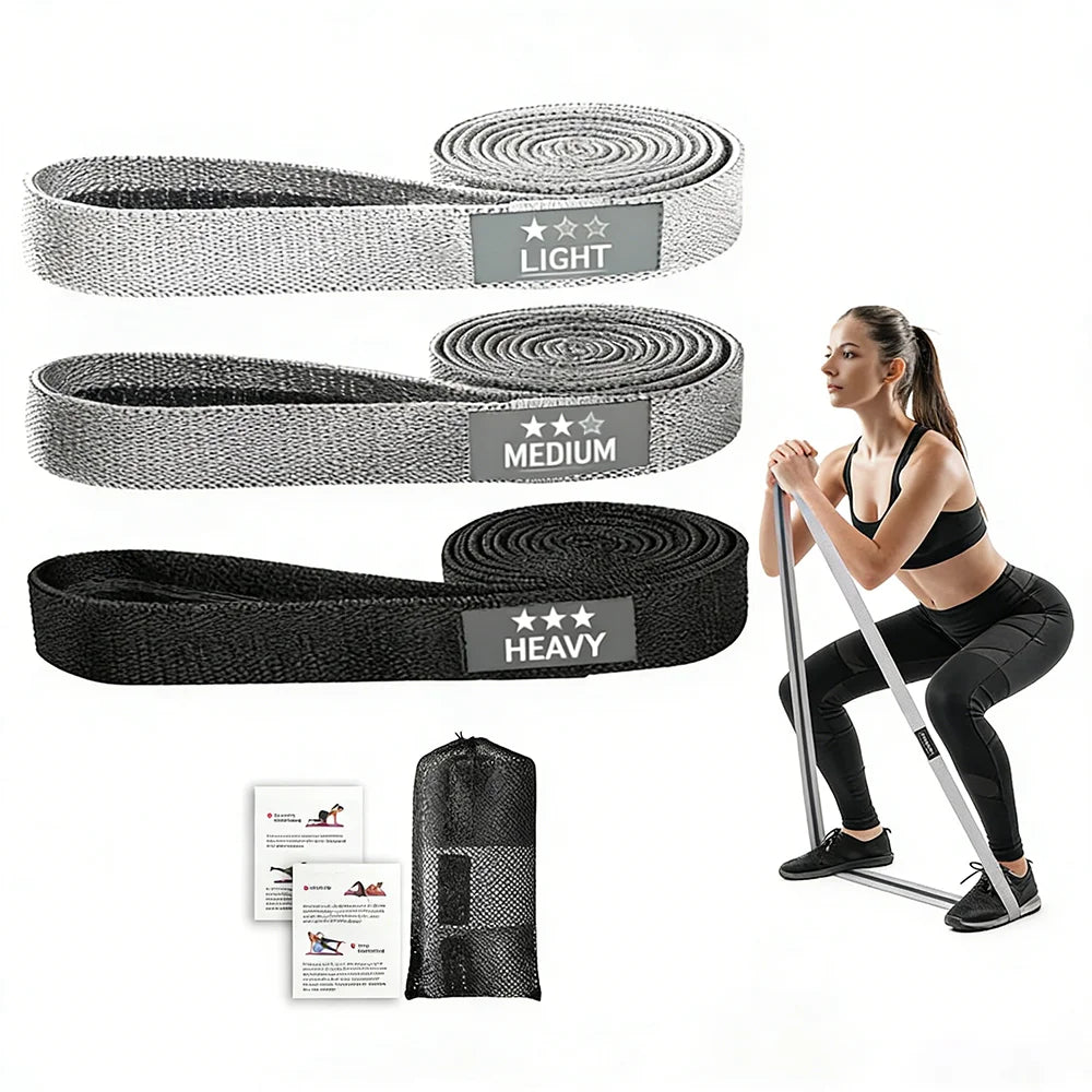 Long Fabric Resistance Loop Band – Full Body Gym & Yoga Training