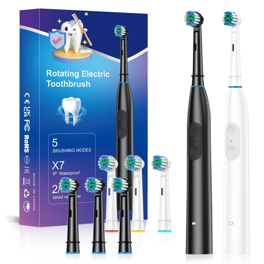 5-Mode Electric Toothbrush – IPX7 Waterproof, 15-Day Battery, USB-C