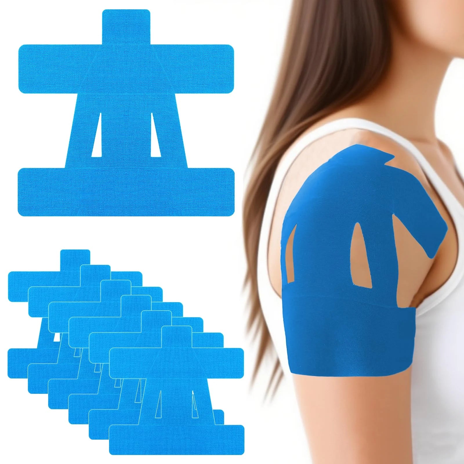 Kinesiology Shoulder Tape – 10pcs Precut Waterproof Pain Support