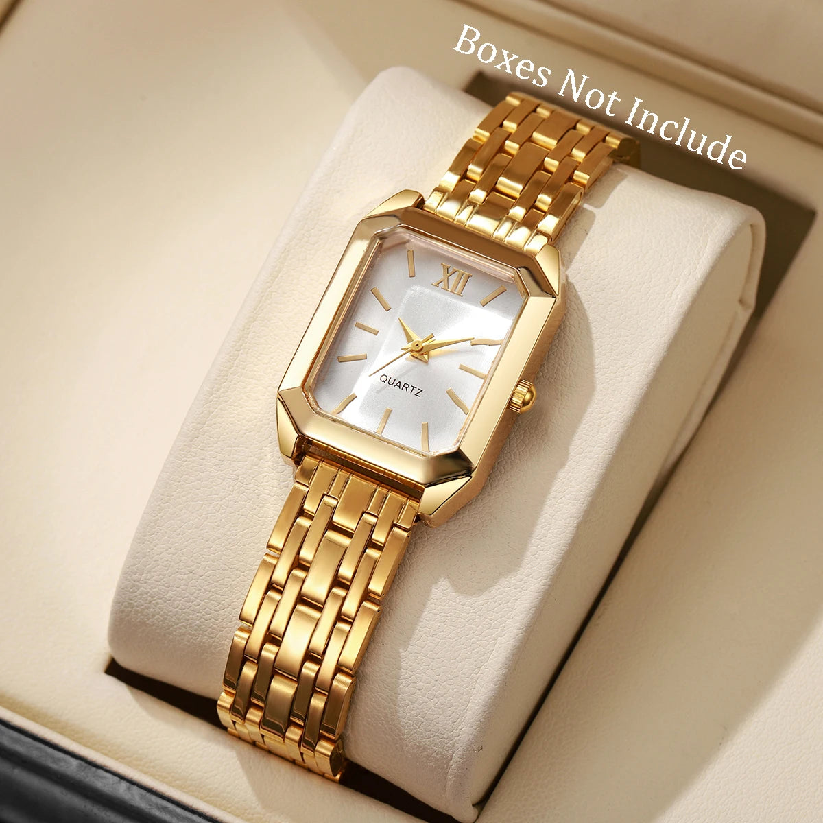 Fashion Rectangle Women's Quartz Watch – Casual Ladies Wristwatch Set
