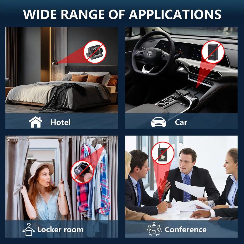 6-in-1 Anti-Spy Detector – Hidden Camera, GPS & RF Signal Scanner