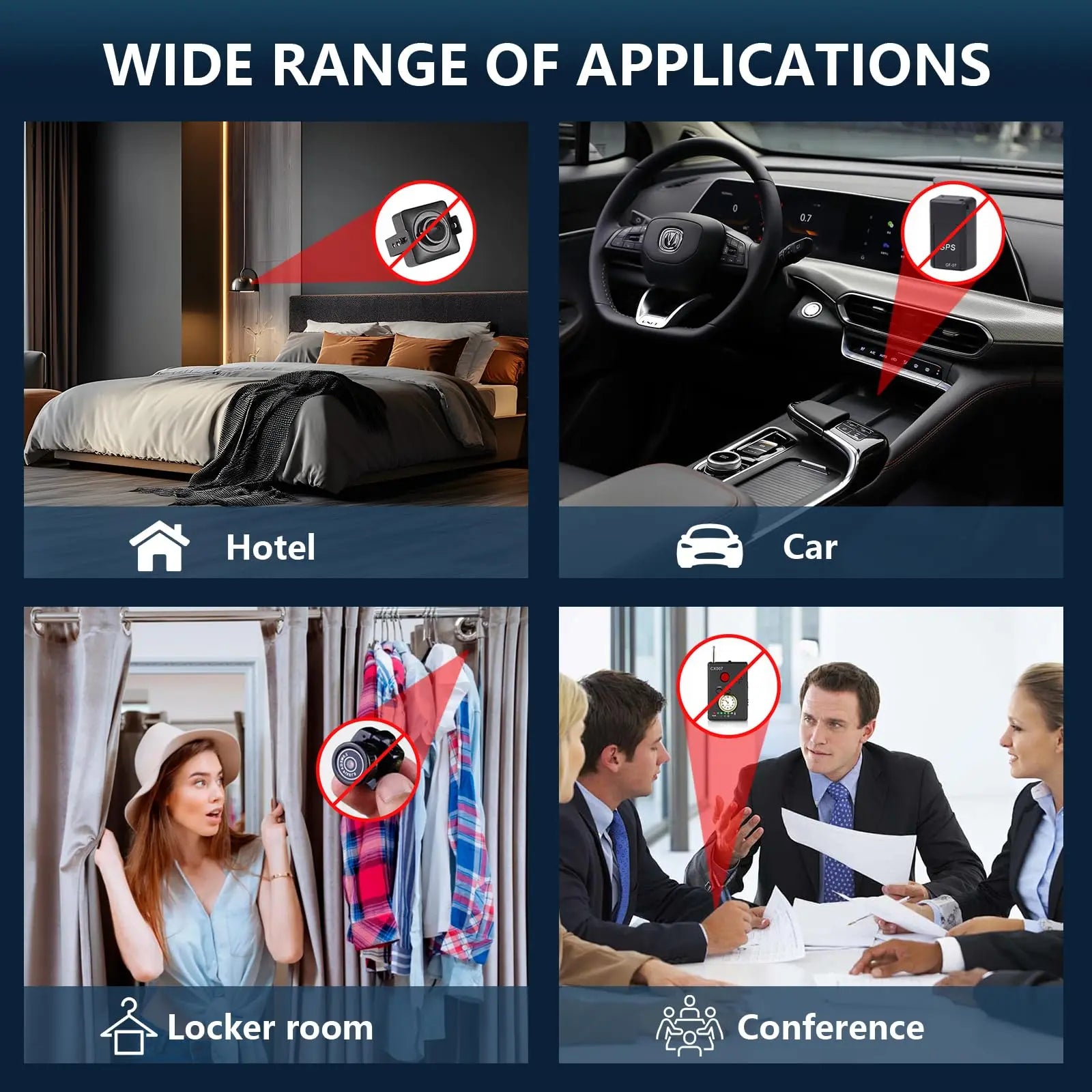 6-in-1 Anti-Spy Detector – Hidden Camera, GPS & RF Signal Scanner