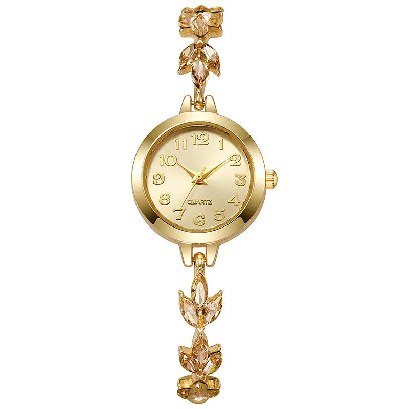 Elegant Women's Rhinestone Bracelet Quartz Watch – Luxury Ladies Wristwatch Gift