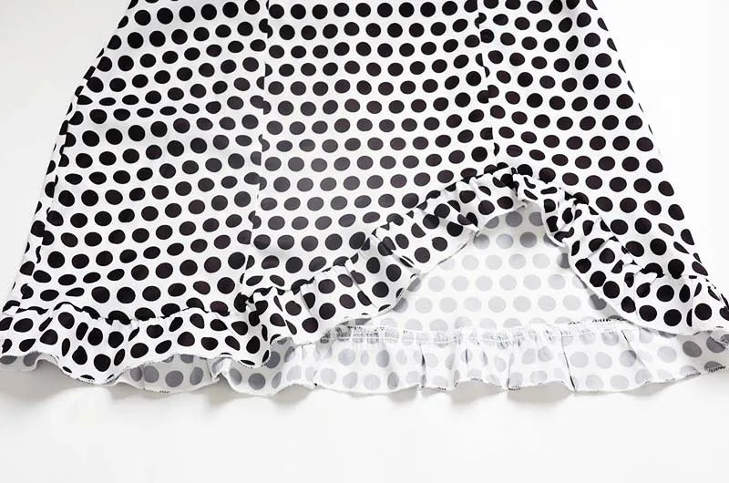 Polka Dot Halter Backless Mini Dress