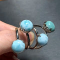 Natural Larimar Heart Ring – Adjustable Vintage Gemstone Ring for Women