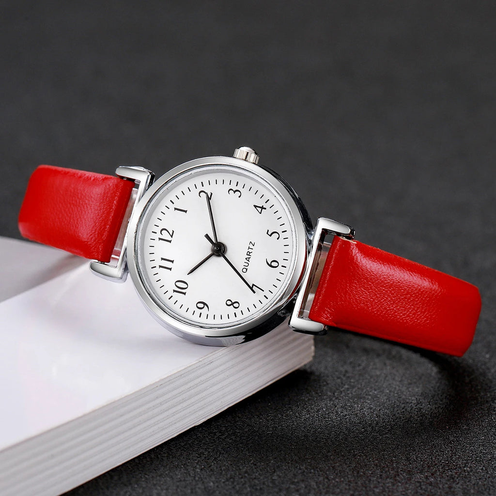 Fashion Small Dial Women's Quartz Watch – Leather Band Analog Wristwatch
