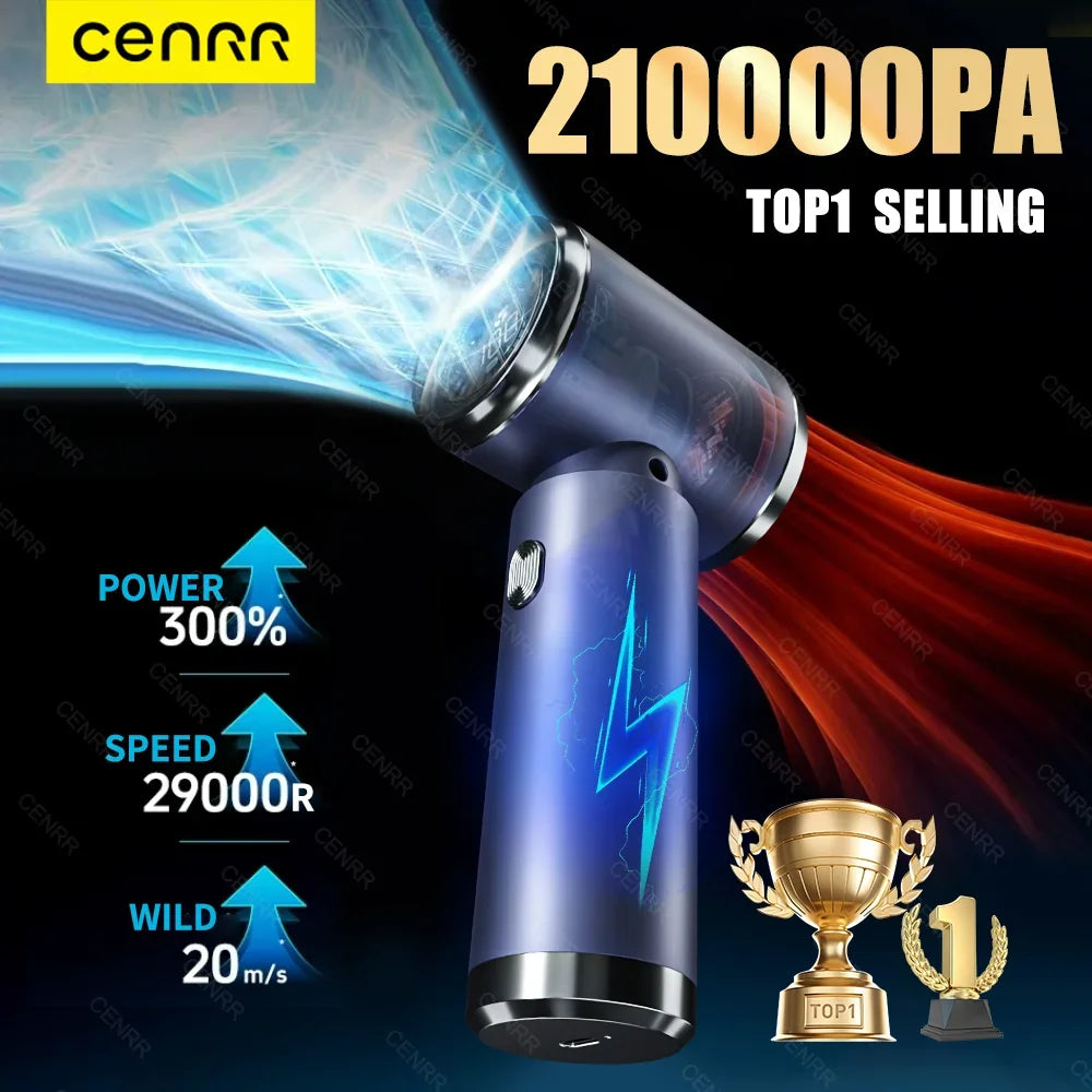 CENRR Car Vacuum Cleaner 210,000PA | Powerful Handheld Wireless Blower