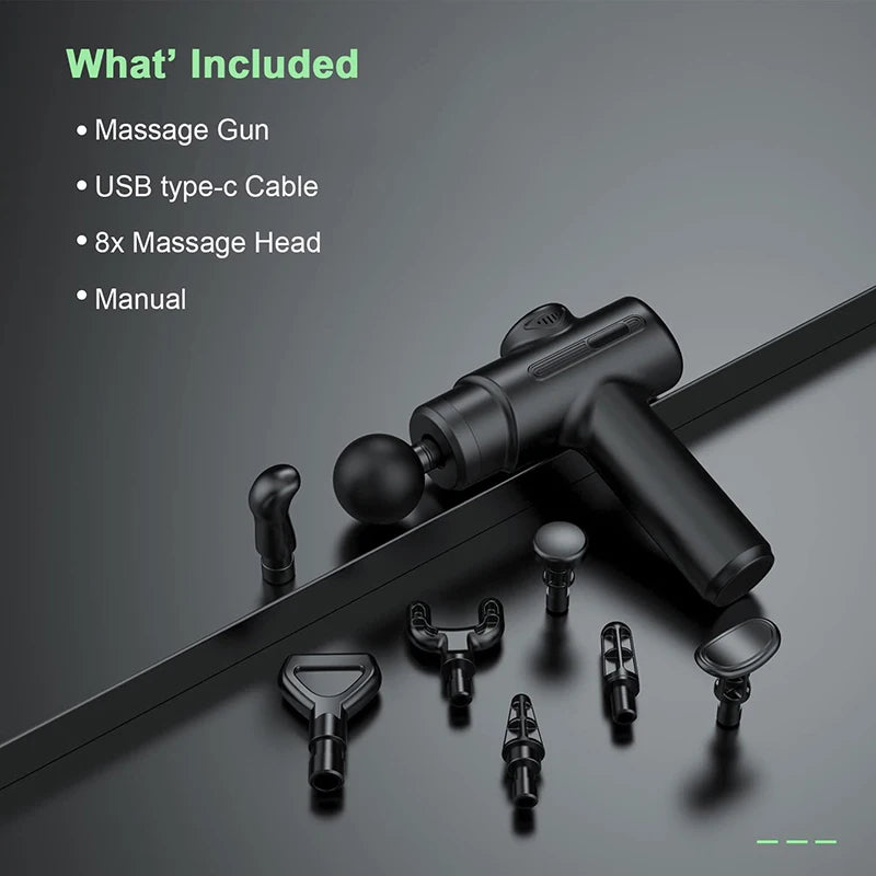 Electric Deep Tissue Massage Gun | 8 Heads for Full Body Muscle Recovery