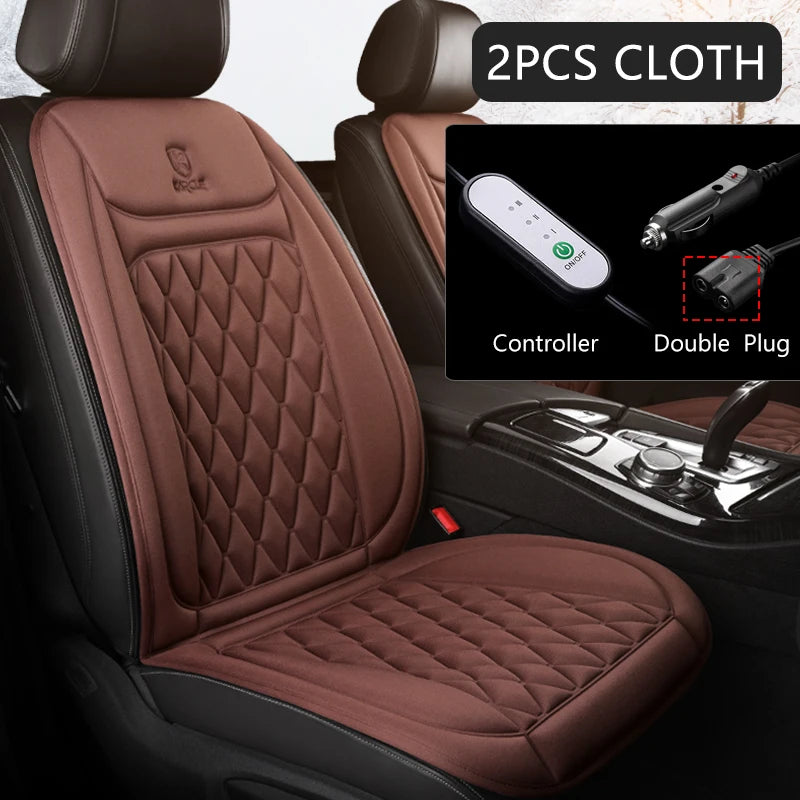12V Heated Car Seat Cushion | Winter Warmer Seat Cover with 3 Heat Modes