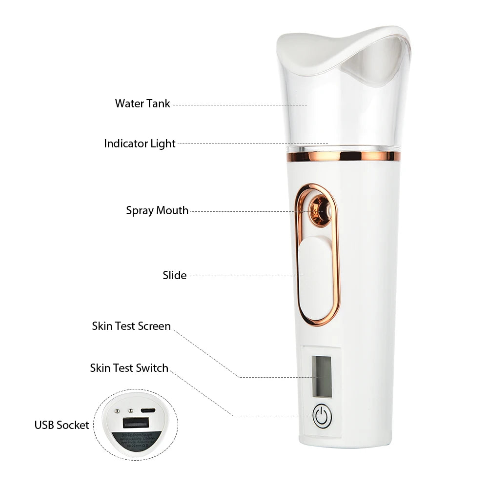 Mist Facial Sprayer – Rechargeable Portable Skin Humidifier & Nebulizer
