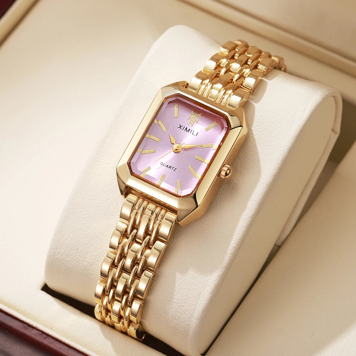 Luxury Women's Rectangle Watch – Steel Band Fashion Quartz Wristwatch