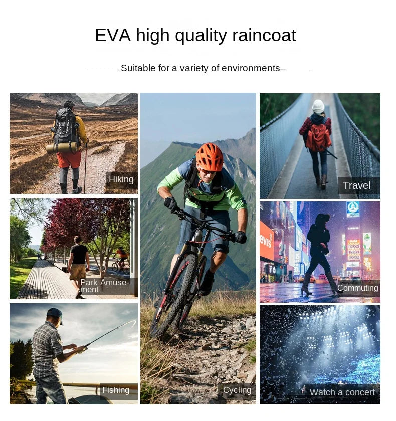 Packable Button-Front EVA Raincoat