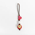 Handmade Ceramic Heart Star Apple Bag Charm – Braided Wax Cord Everyday Accessory