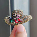 Vintage Alloy Inlaid Rhinestone Flower