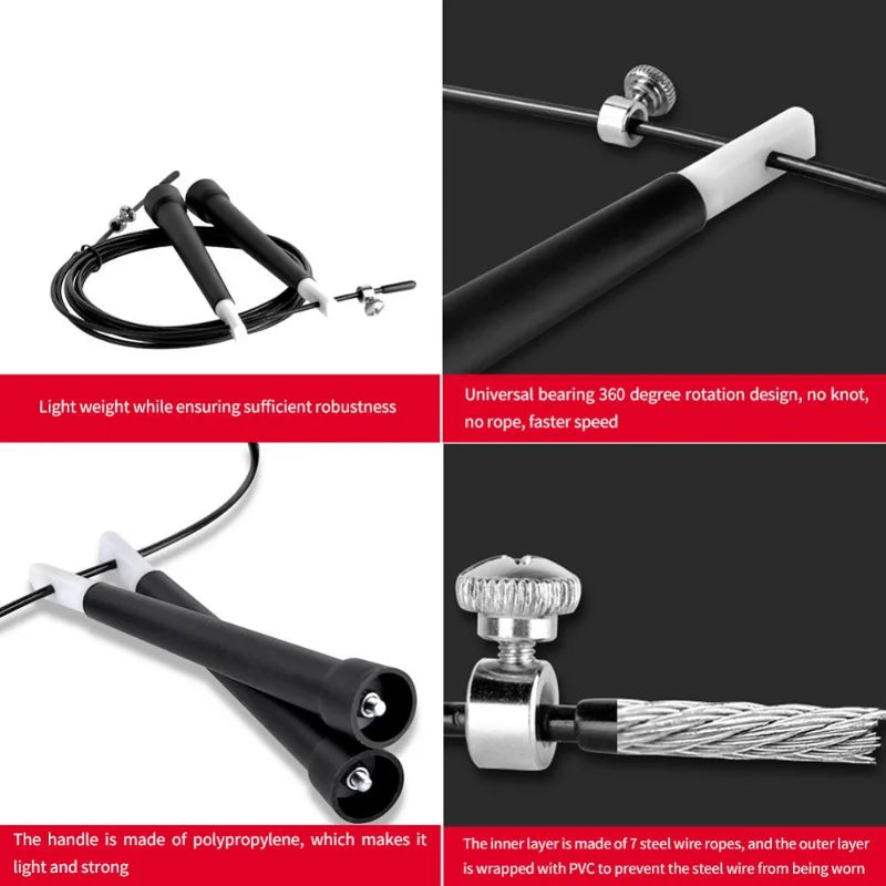 Steel Wire Speed Jump Rope – 3M Cable Fitness Skipping Rope