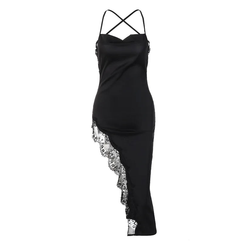 Sexy Lace Backless Bodycon Midi Dress