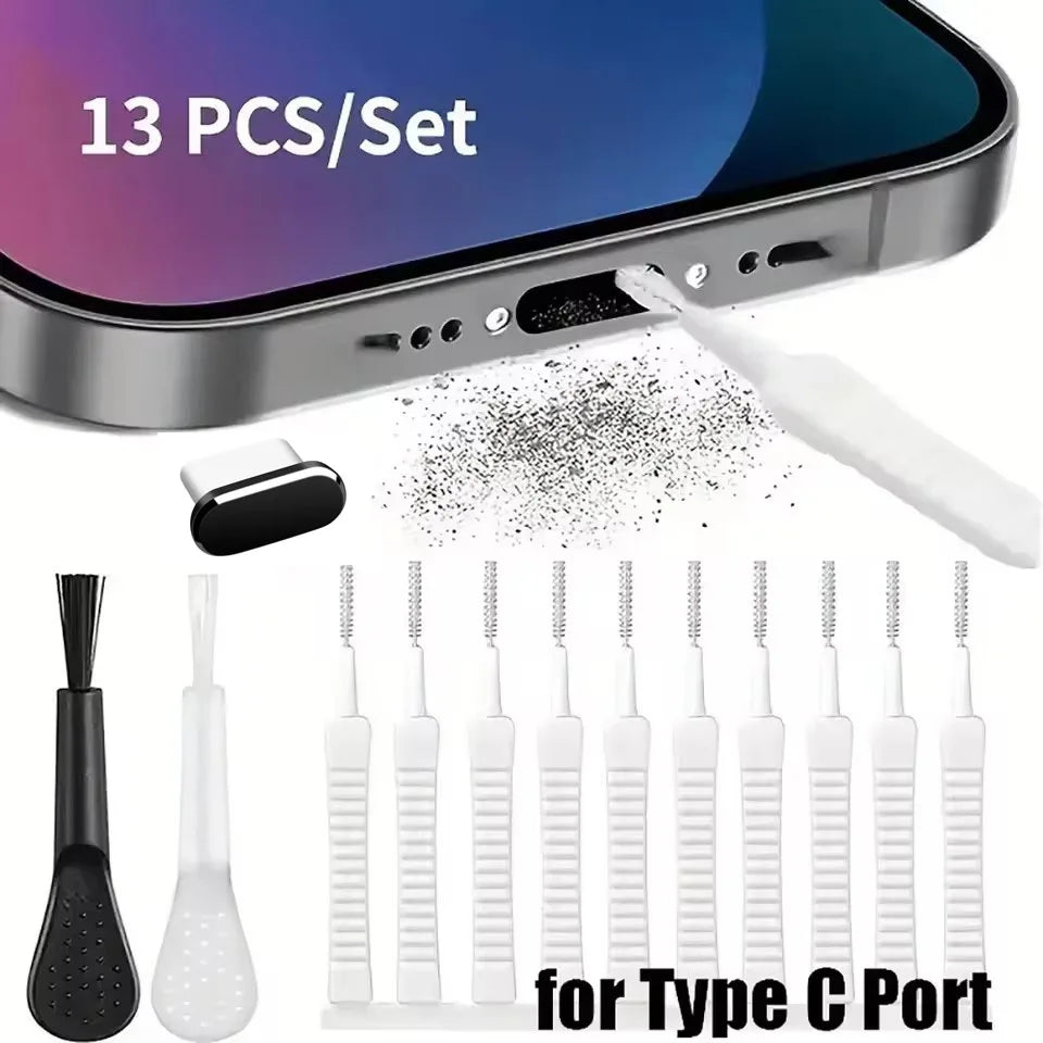 Phone Cleaning Kit | Speaker & Charging Port Brush for iPhone, Samsung & Type-C